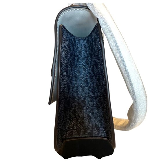 Michael Kors Greenwich Small Color-Block Signature Logo Crossbody Bag in a Navy - Picture 6 of 10